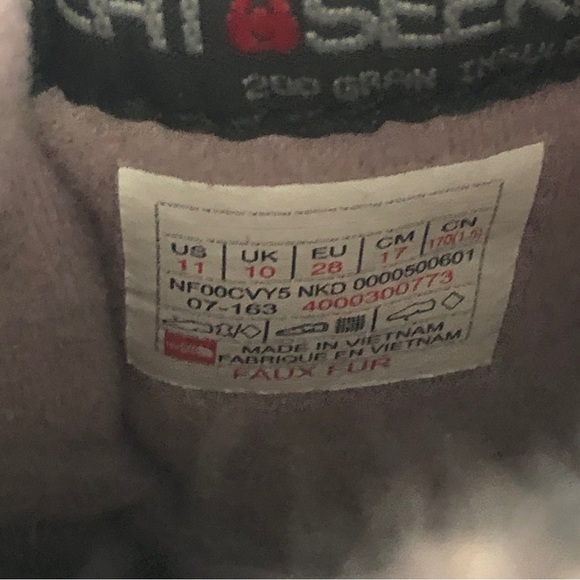 C The North Face Shellista Lace Novelty II Gray Purple Faux Fur Girl Snow Boots - Picture 7 of 8